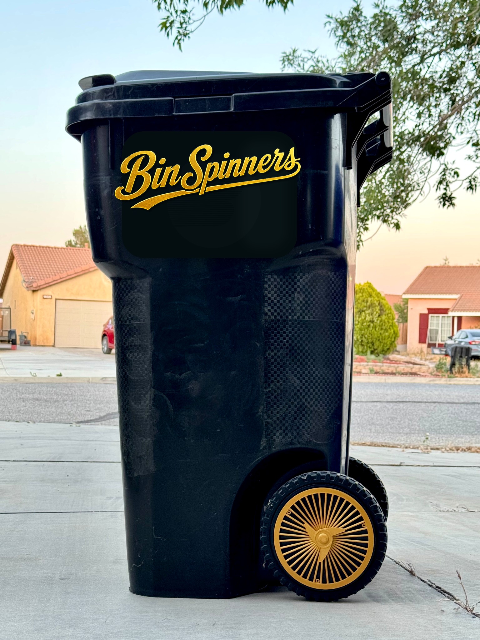 After trash bin with rim